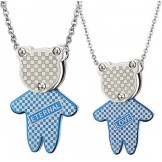 Stable Quality Blue Bear Shape Titanium Necklace For Lovers 