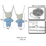 Stable Quality Blue Bear Shape Titanium Necklace For Lovers 