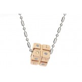 Stable Quality Dice Shape Titanium Necklace For Lovers With Diamond