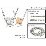 Stable Quality Dice Shape Titanium Necklace For Lovers With Diamond