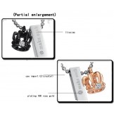 Easy to Use Rectangle Titanium Necklace For Lovers With Rhinestone