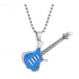 Excellent Quality Guitar Shape Titanium Necklace For Lovers 