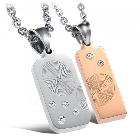 Quality and Quantity Assured Fingerprint Titanium Necklace For Lovers 