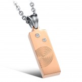 Quality and Quantity Assured Fingerprint Titanium Necklace For Lovers 