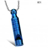 Stable Quality Blue Whistle Shape Titanium Necklace For Lovers