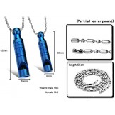 Stable Quality Blue Whistle Shape Titanium Necklace For Lovers