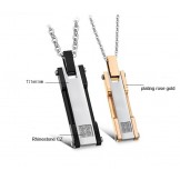 High Quality Titanium Necklace For Lovers With Rhinestone