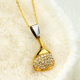 Excellent Quality Titanium Necklace For Lovers With Rhinestone