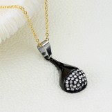 Excellent Quality Titanium Necklace For Lovers With Rhinestone