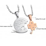 Complete in Specifications Clover Shape Titanium Necklace For Lovers With Rhinestone