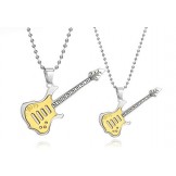 Excellent Quality Guitar Shape Titanium Necklace For Lovers 