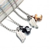 Superior Quality Leaf Shape Titanium Necklace For Lovers 