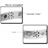 Stable Quality Health Titanium Bracelet For Lovers With Rhinestone