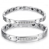 Reliable Quality Health Titanium Lodestone Bracelet For Lovers With Rhinestone