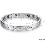 Reliable Quality Health Titanium Lodestone Bracelet For Lovers With Rhinestone