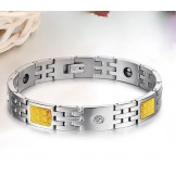 Superior Quality Health Titanium Lodestone Bracelet For Lovers With Rhinestone