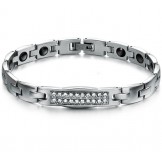 The Queen of Quality Health Titanium Lodestone Bracelet For Lovers With Diamond