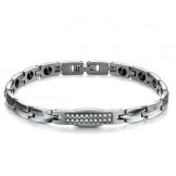 The Queen of Quality Health Titanium Lodestone Bracelet For Lovers With Diamond