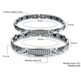 The Queen of Quality Health Titanium Lodestone Bracelet For Lovers With Diamond