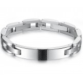 The Queen of Quality Male Black Carbon Fiber Titanium Bracelet 
