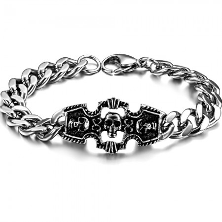 Excellent Quality Male Skull Titanium Bracelet 