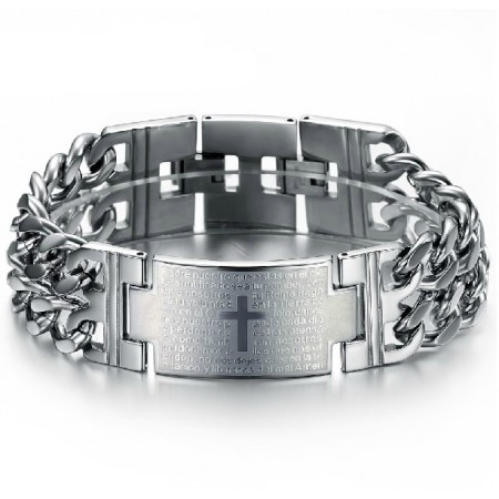 Easy to Use Male Cross Titanium Bracelet 