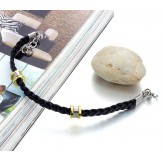 High Quality Concise Titanium Leather Bangle  