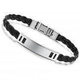 Easy to Use Female Titanium Leather Bangle 