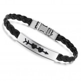 Stable Quality Female Sweetheart Titanium Leather Bangle 