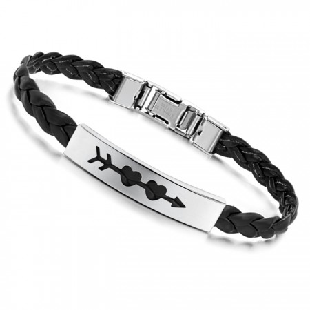 Stable Quality Female Sweetheart Titanium Leather Bangle 