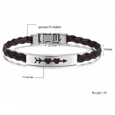 Stable Quality Female Sweetheart Titanium Leather Bangle 
