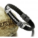 Reliable Quality Classic Titanium Leather Bangle 