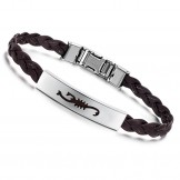 Superior Quality Female Titanium Leather Bangle 