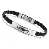 Superior Quality Female Titanium Leather Bangle 