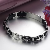 Durable in Use Male Titanium Silicone Bangle 
