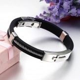 Excellent Quality Male Cross Titanium Bangle 