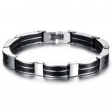Reliable Reputation Male Concise Titanium Silicone Bangle