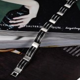 Reliable Reputation Male Concise Titanium Silicone Bangle