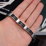 Reliable Reputation Male Concise Titanium Silicone Bangle