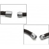 The Queen of Quality Brown Titanium Leather Bangle 