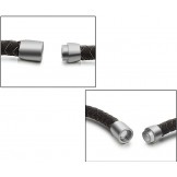 Wide Varieties Brown Titanium Leather Bangle 