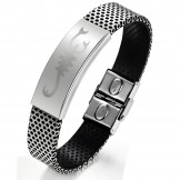 World-wide Renown Scorpion Titanium Leather Bangle 