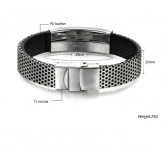 World-wide Renown Scorpion Titanium Leather Bangle 