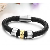 Reliable Reputation Round Shape Titanium Leather Bangle