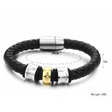 Reliable Reputation Round Shape Titanium Leather Bangle