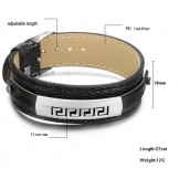 Superior Quality Black Titanium Leather Bangle