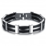 World-wide Renown Male Titanium Silicone Bangle 