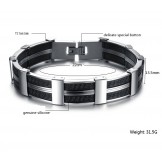 World-wide Renown Male Titanium Silicone Bangle 