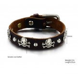 Stable Quality Male Retro Titanium Leather Bangle 