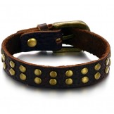 Reliable Quality Retro Titanium Leather Bangle